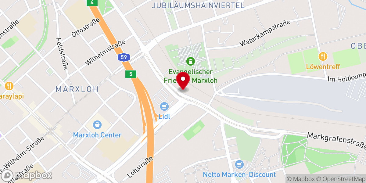 Map showing location of Gemeinde Gottes Duisburg, ev. Freikirche