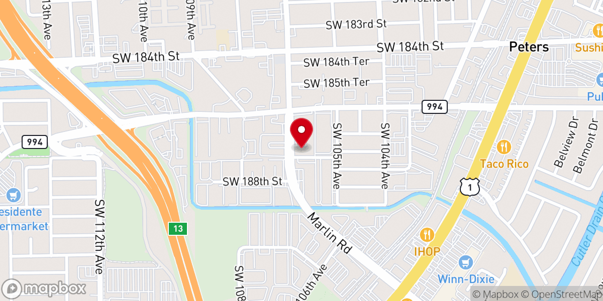 Map showing location of Iglesia de Dios Camino al Cielo