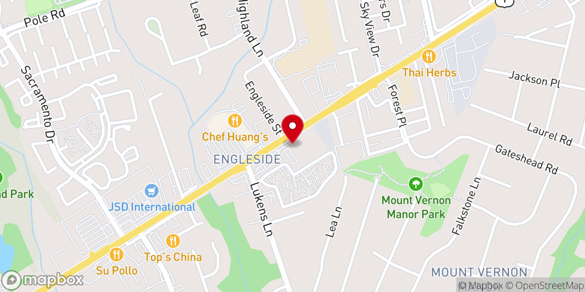 Map showing location of True Faith Church International. Alexandria
