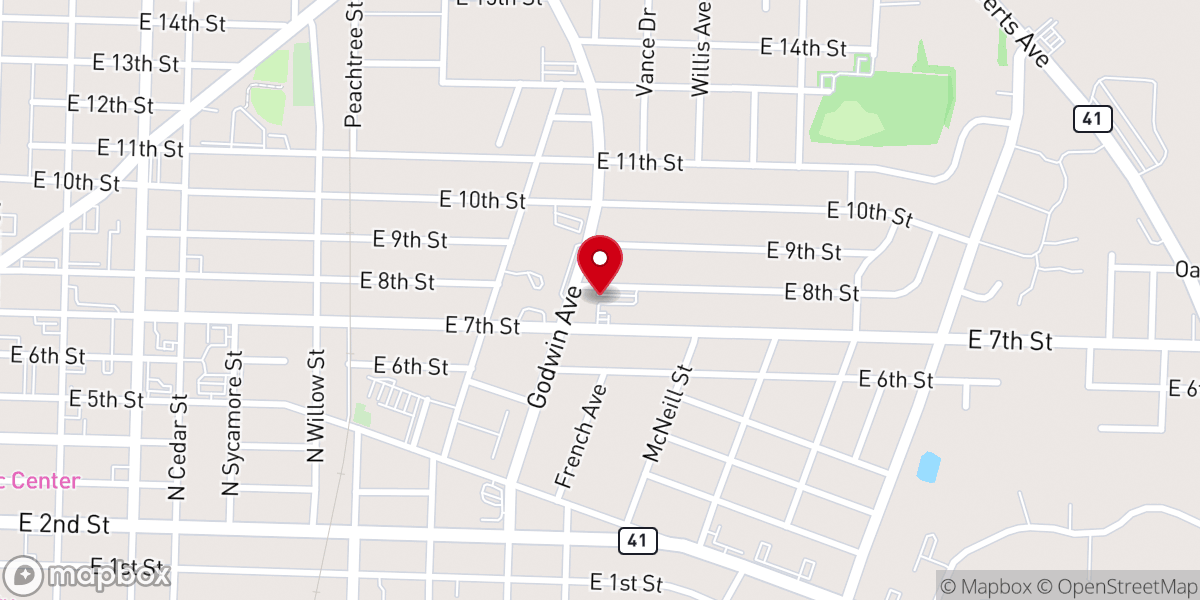 Map showing location of Godwin Heights Baptist Church