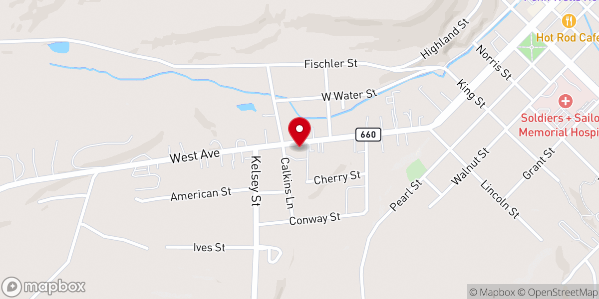 Map showing location of Trinity Lutheran Church