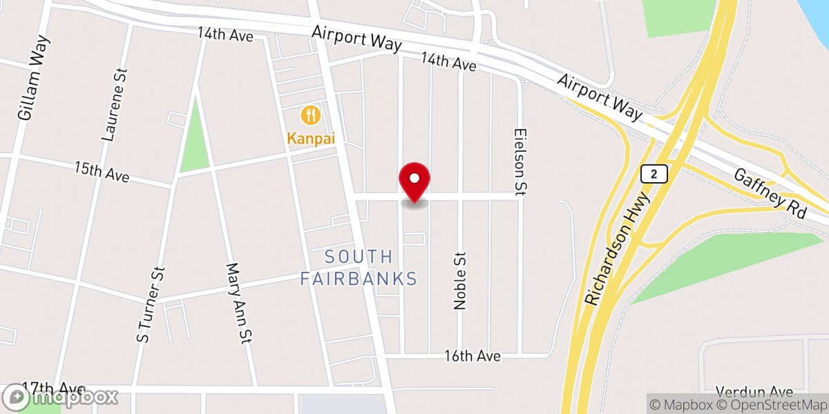 Map showing location of Hispanic Baptist Church