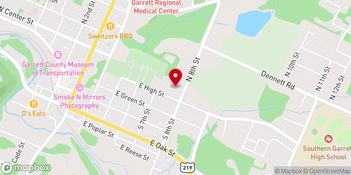 Map showing location of Solid Rock Baptist Church