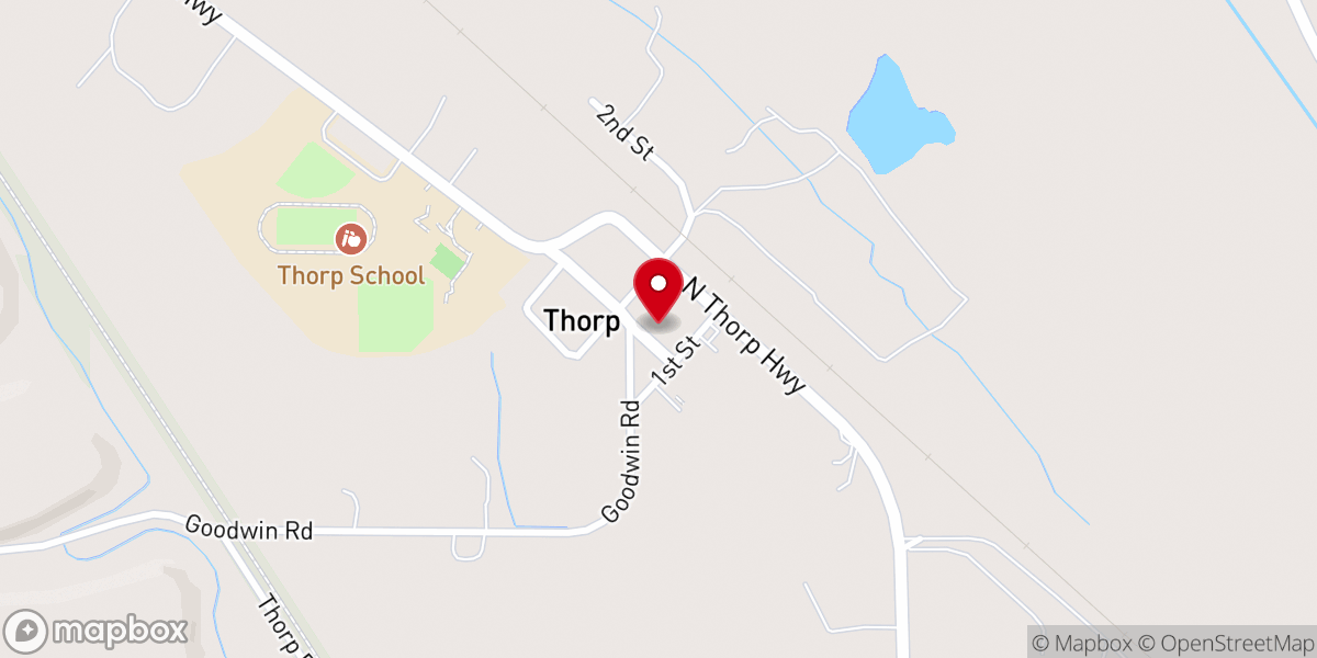 Map showing location of Thorp