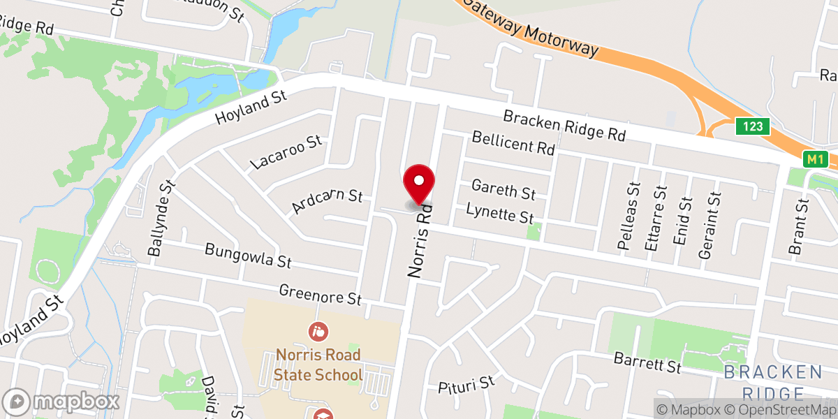 Map showing location of Bracken Ridge Baptist Church