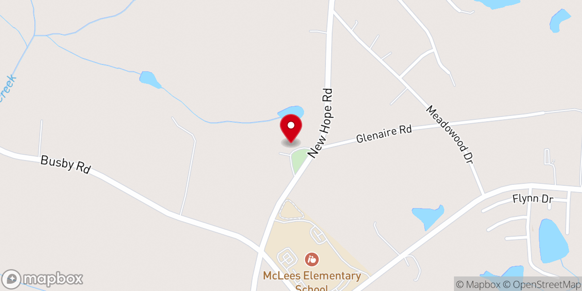 Map showing location of New Hope United Methodist Church