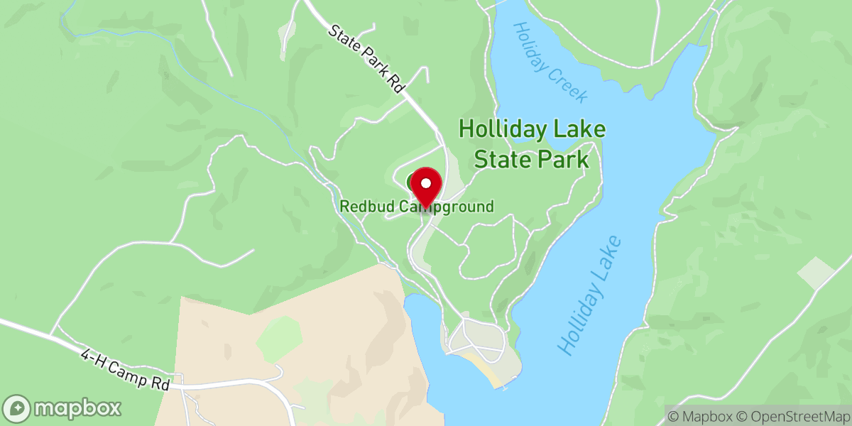 Map showing location of Holliday Lake State Park