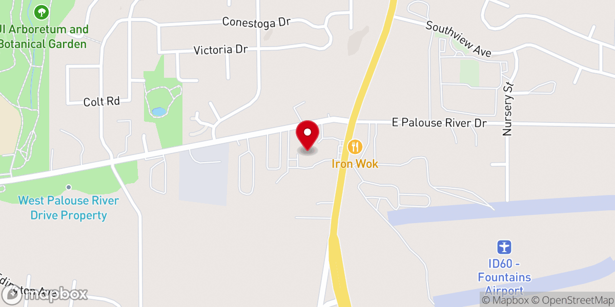 Map showing location of Palouse Ice & Roller Rink at the PARC