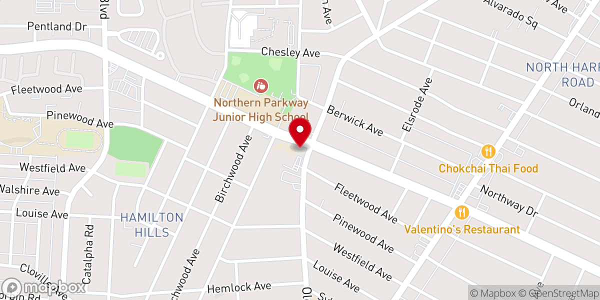 Map showing location of Calvary Lutheran Church of Hamilton