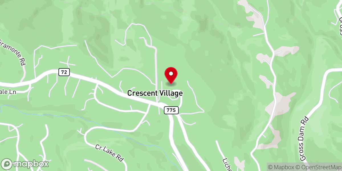 Map showing location of Whispering Pines Church