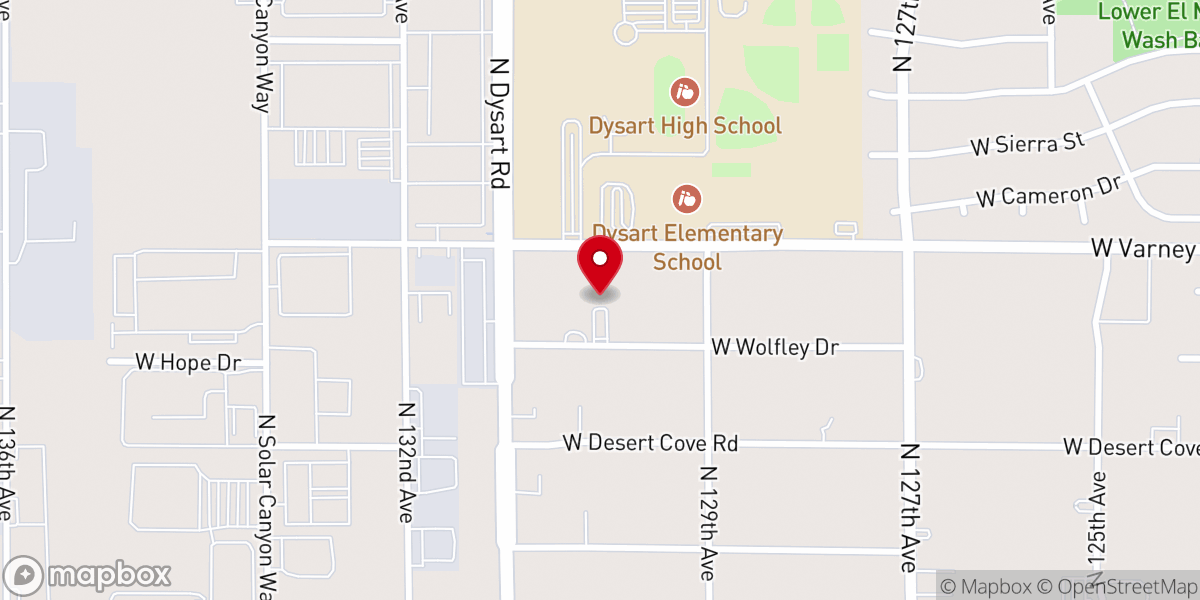 Map showing location of Grace Church of Maricopa County Inc