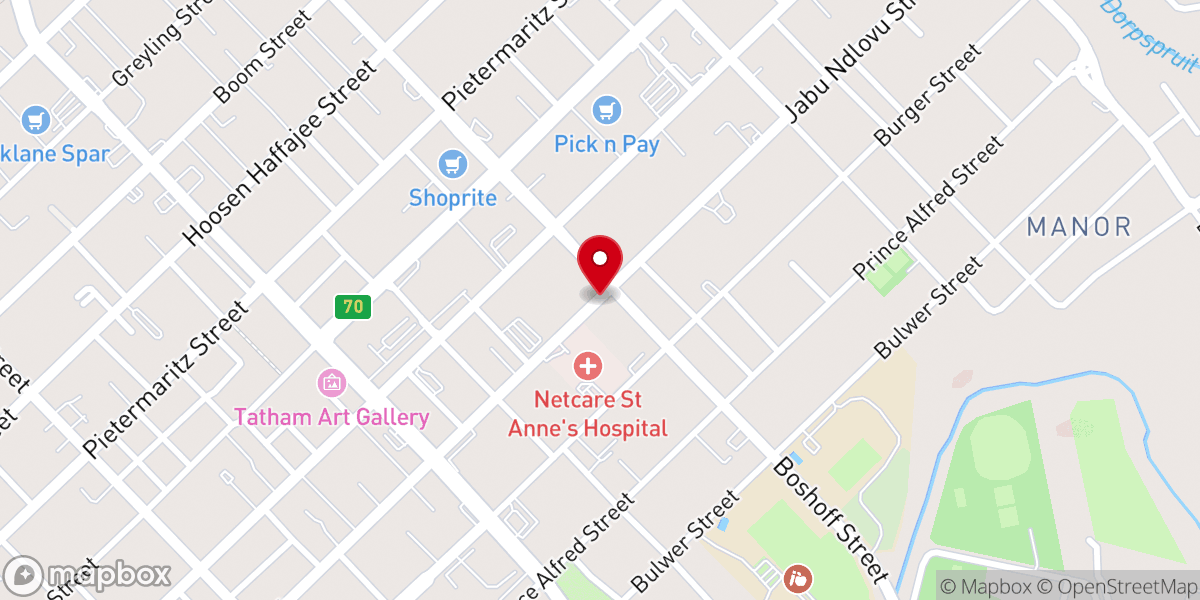 Map showing location of St John's United Church