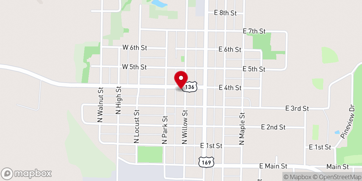 Map showing location of First Christian Church