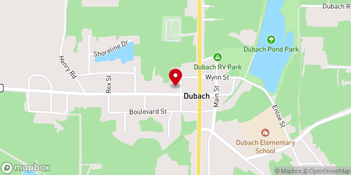Map showing location of First Baptist Church