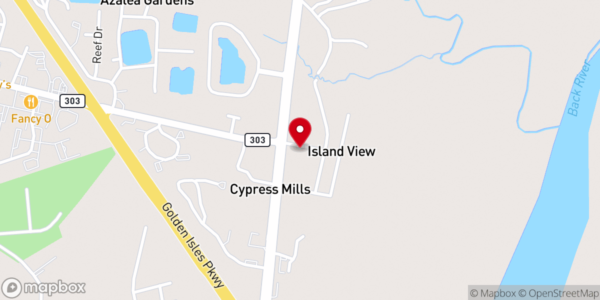 Map showing location of Altama Presbyterian Church