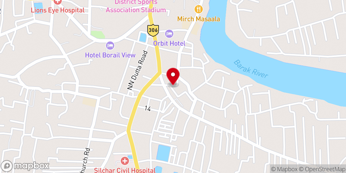 Map showing location of St Pauls Silchar Syro Malabar Catholic Mission,