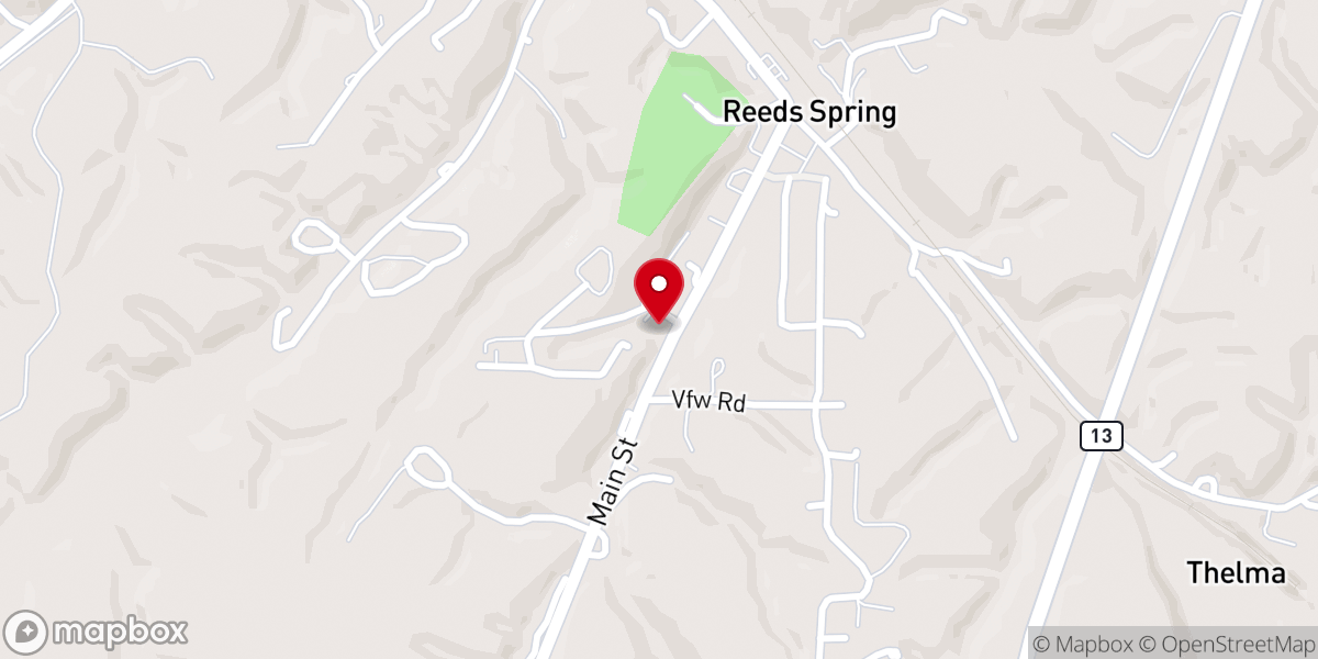 Map showing location of First Baptist Church-Reeds