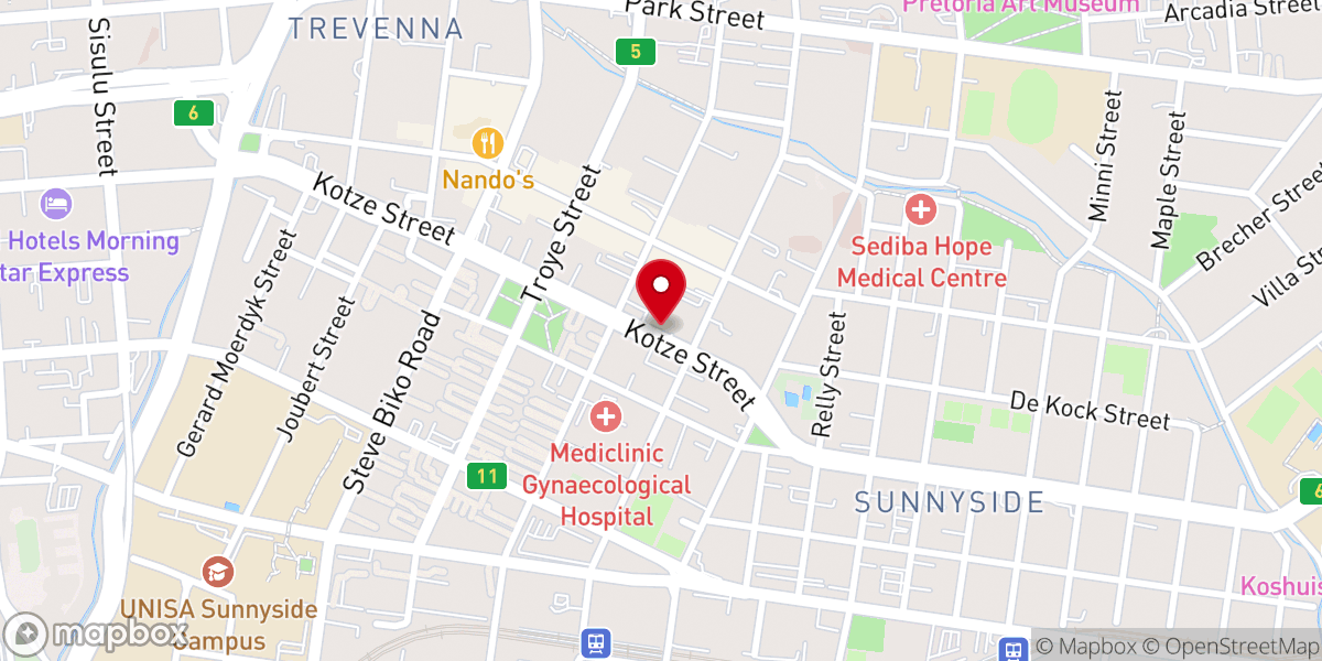 Map showing location of St Michael and All Angels Anglican Church