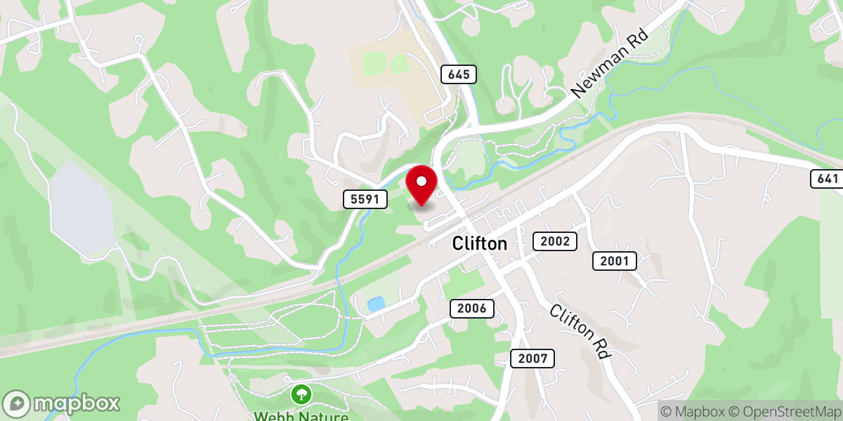Map showing location of Clifton Presbyterian Church