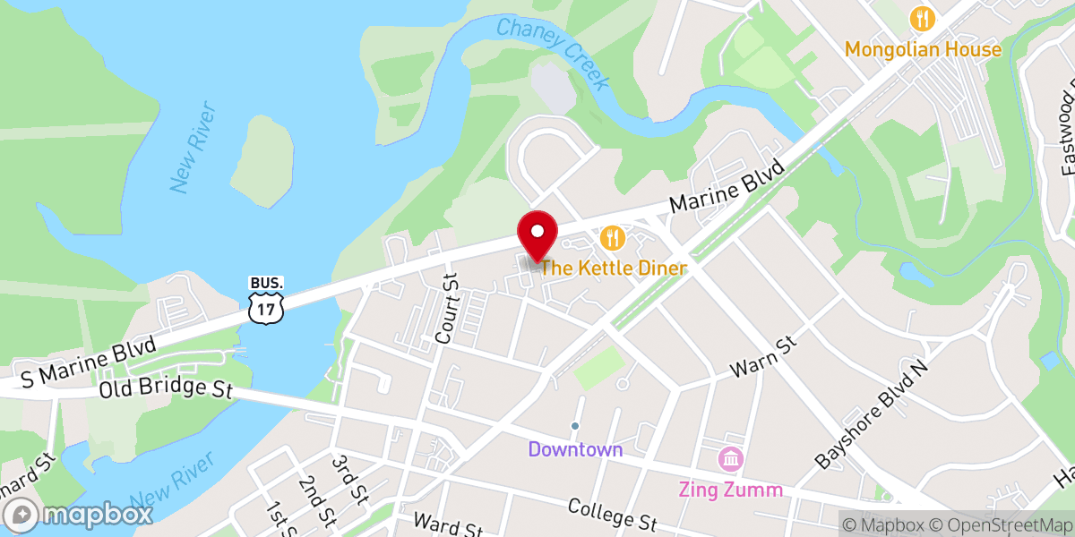 Map showing location of Infant of Prague Catholic Church