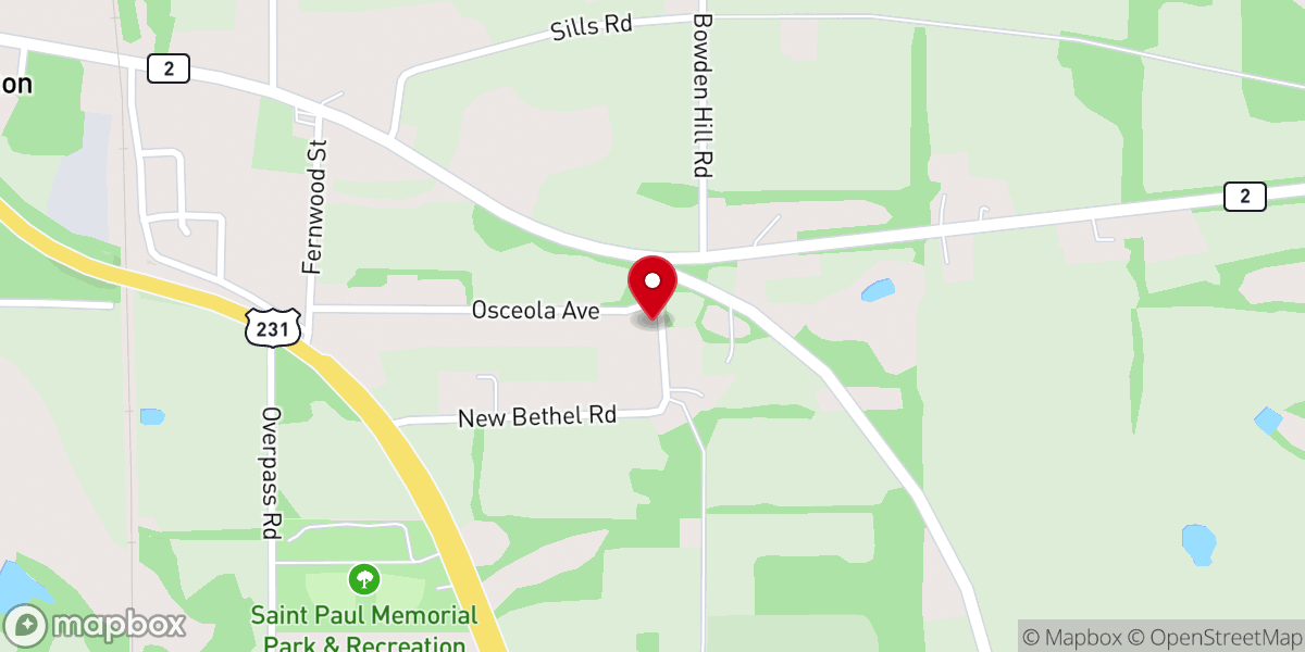 Map showing location of New Bethel CME Church