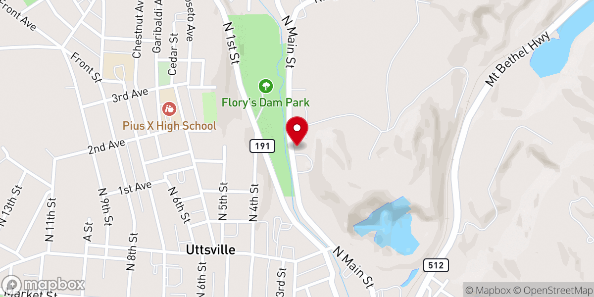 Map showing location of Mission of Love Food Bank Ministry - Food Pantry