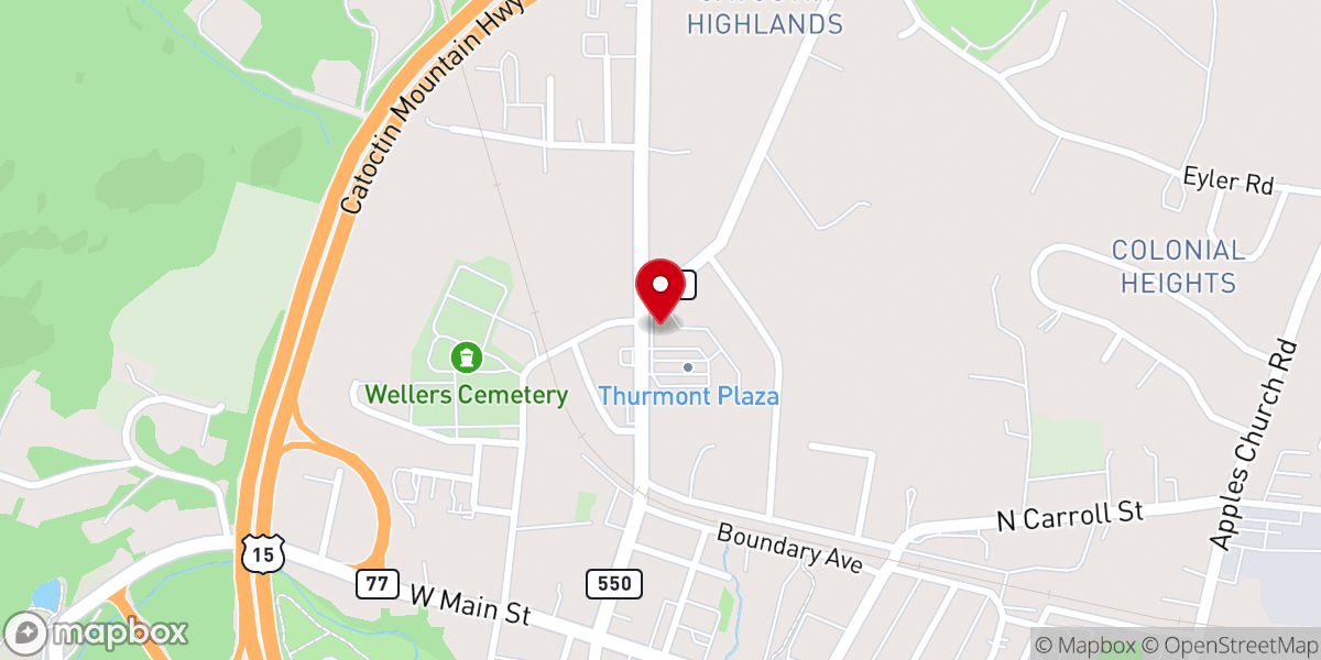 Map showing location of CVS