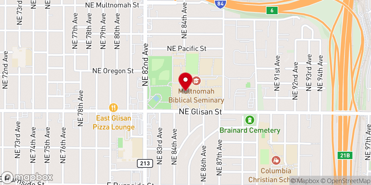 Map showing location of Dirks Prayer Chapel