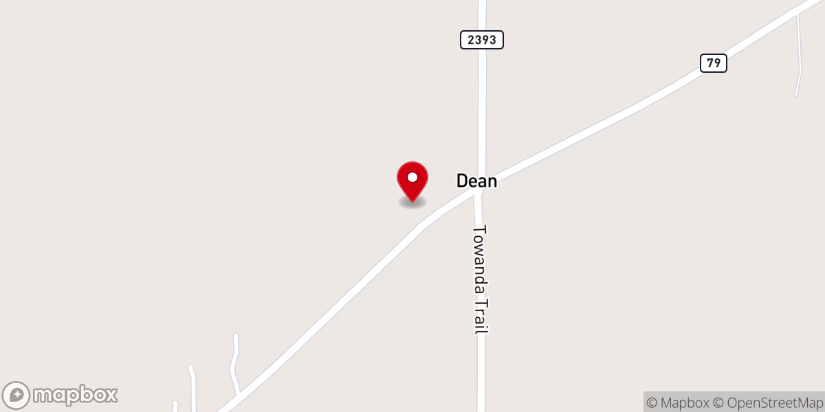 Map showing location of First Baptist Church of Dean