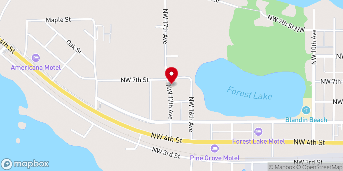 Map showing location of Apostolic Revival Center