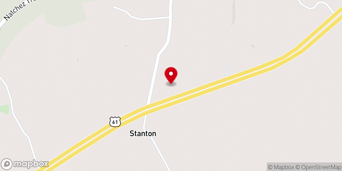 Map showing location of Stanton Baptist Church