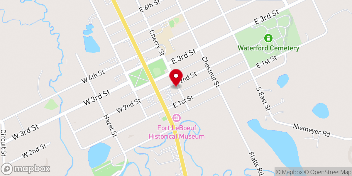 Map showing location of Church of the Nazarene