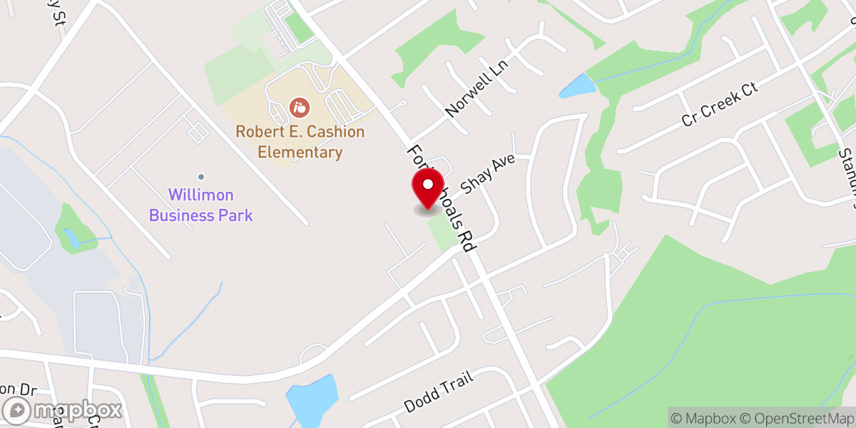 Map showing location of Antioch Christian Church