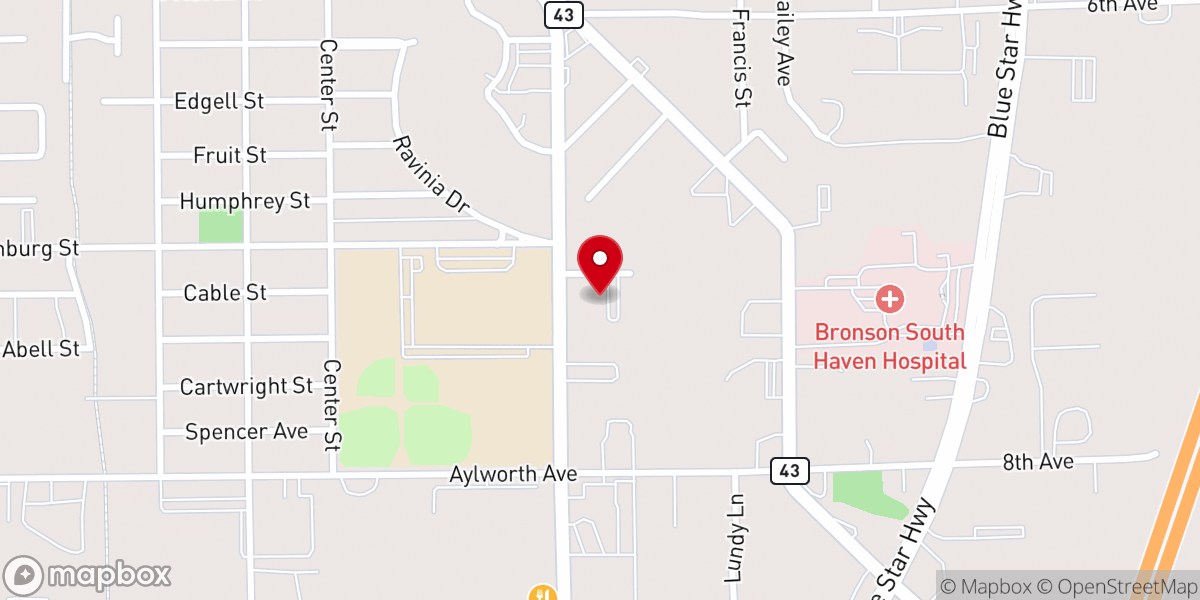 Map showing location of St. Paul Evangelical Lutheran Church