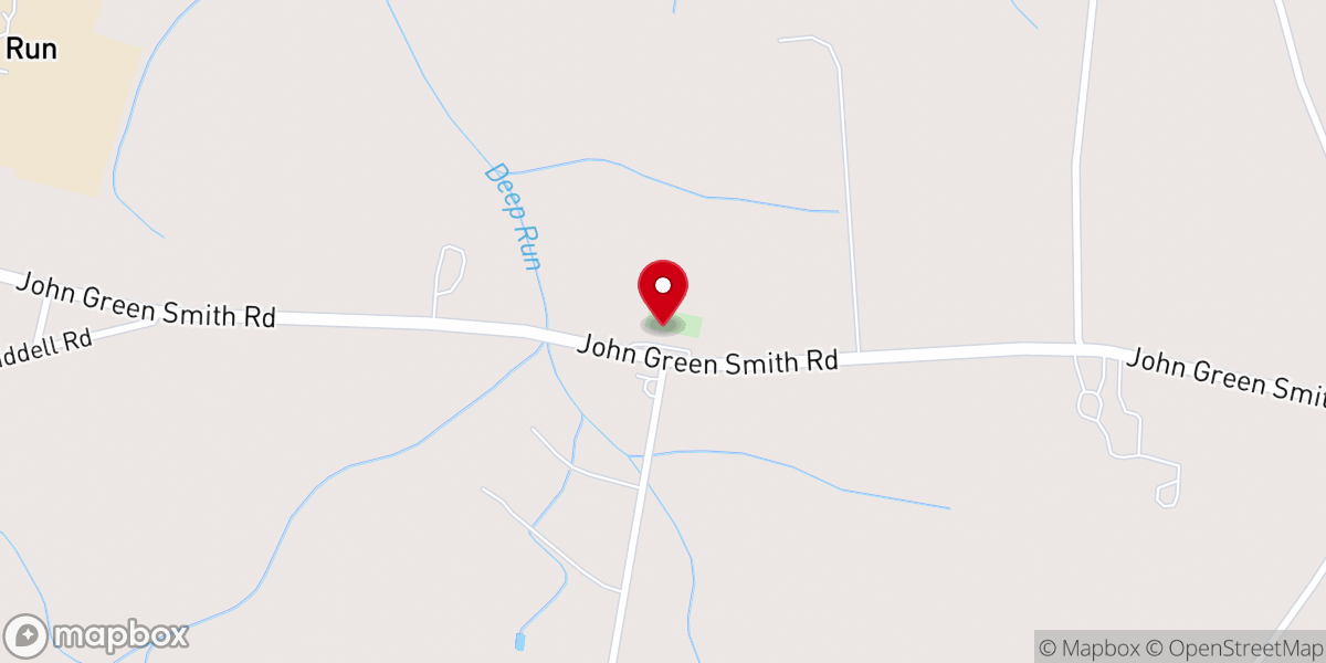Map showing location of Deep Run Free Will Baptist Church