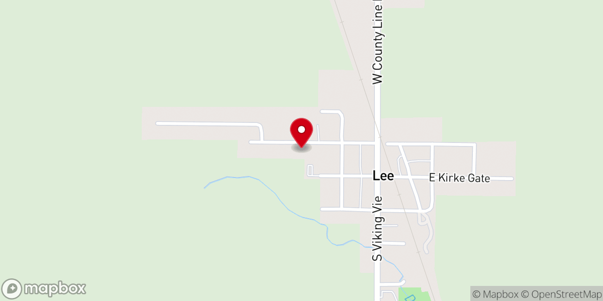 Map showing location of First Lutheran Church of Lee