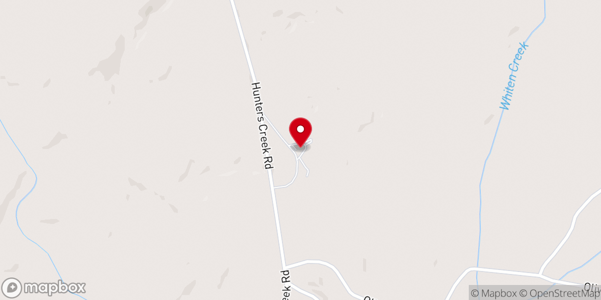 Map showing location of Hunter's Creek