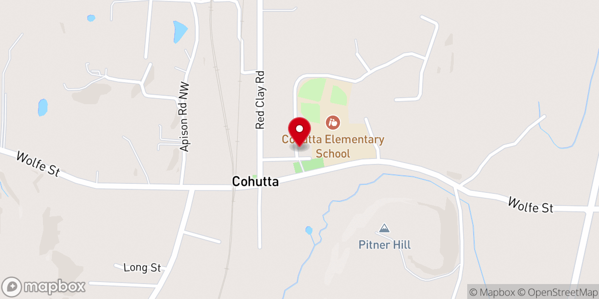 Map showing location of Cohutta Community Center