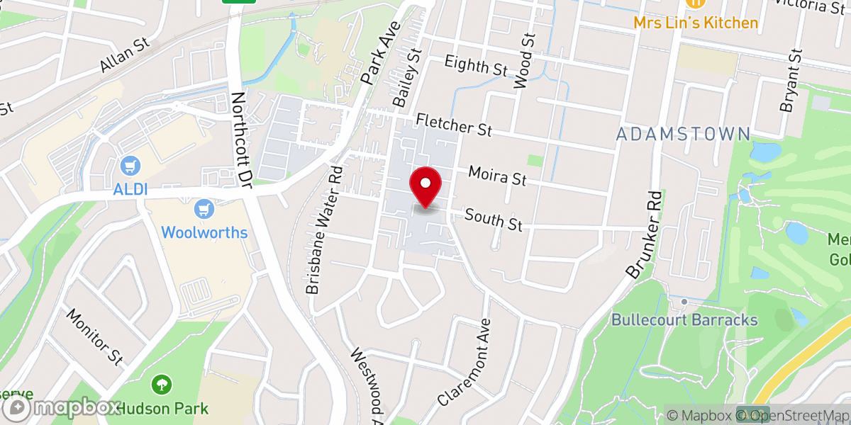 Map showing location of Belair Baptist Church
