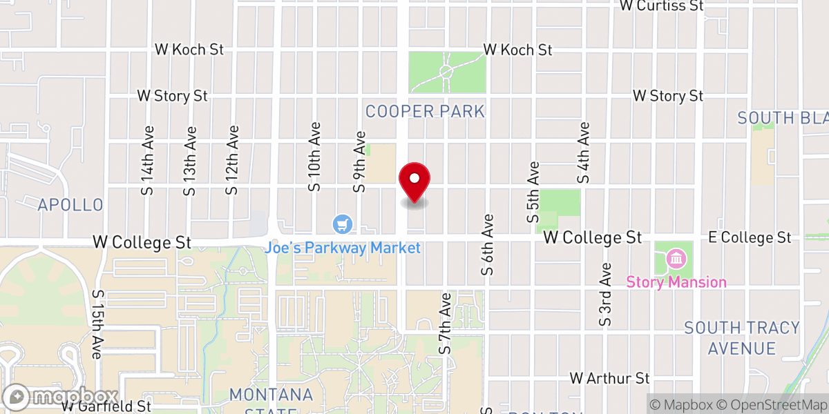 Map showing location of Bozeman Anglican