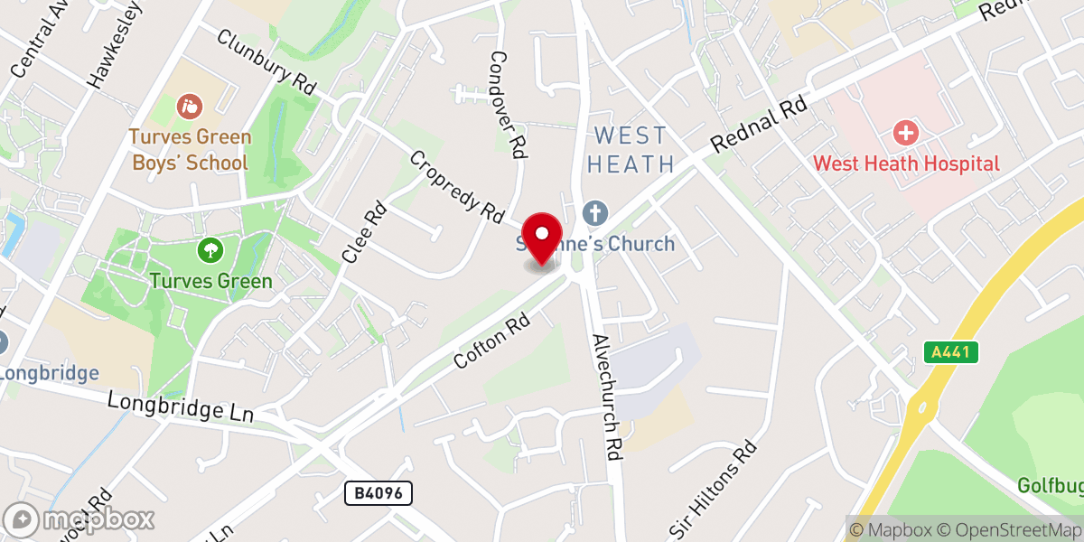 Map showing location of St John Fisher R C Church
