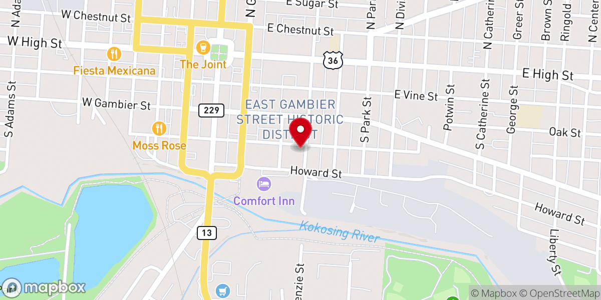 Map showing location of Salvation Army