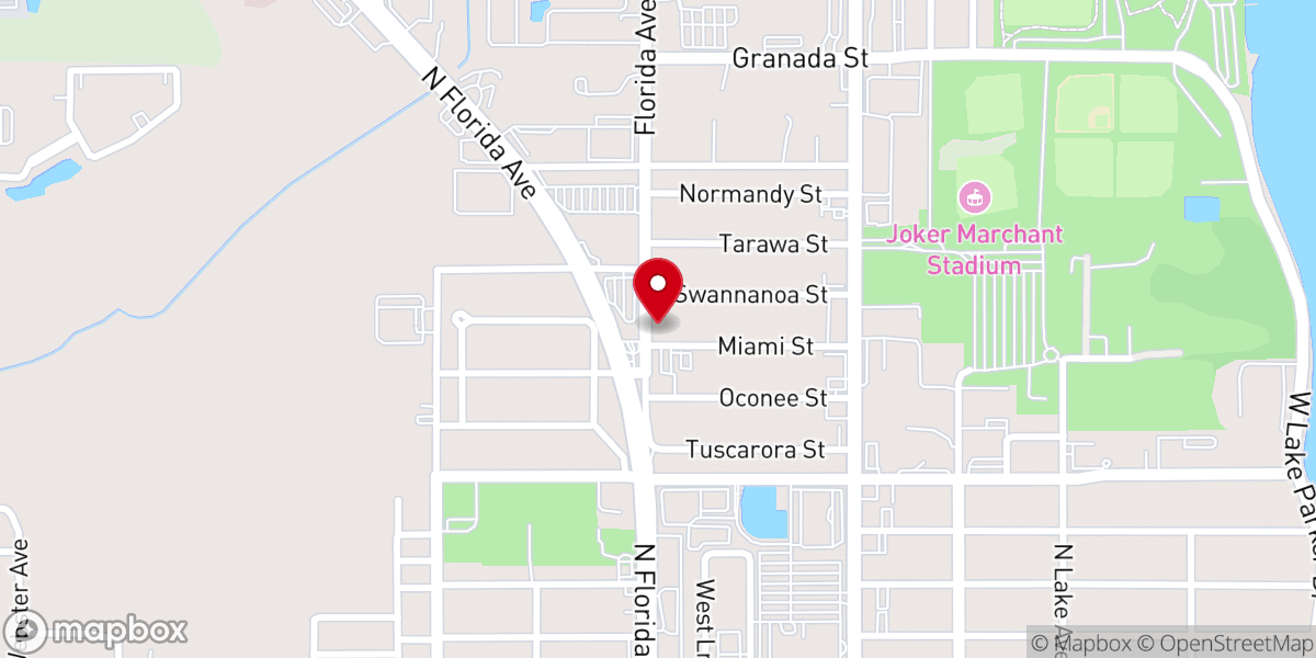 Map showing location of Iglesia Casa de Amor y Fe, Lakeland