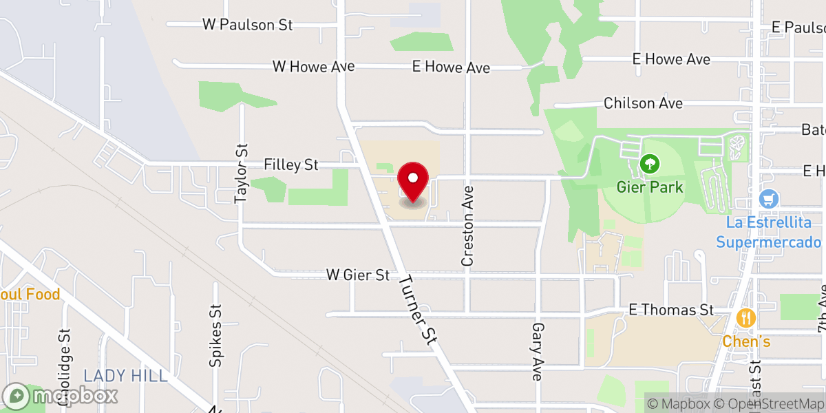 Map showing location of St. Therese Catholic Church