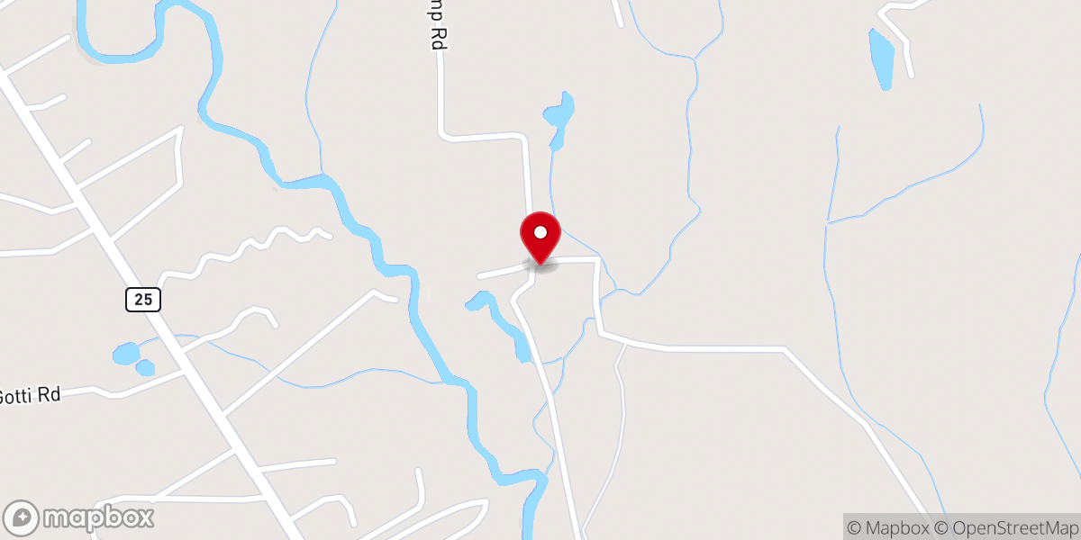 Map showing location of Camp Abbey Retreat Center