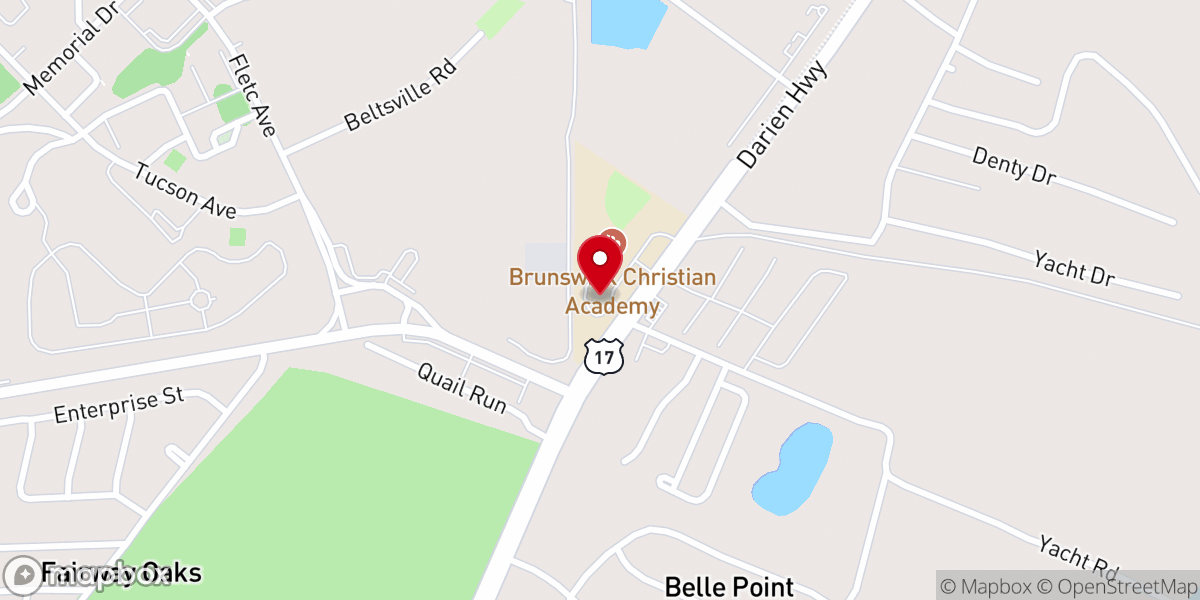 Map showing location of First Free Will Baptist Church
