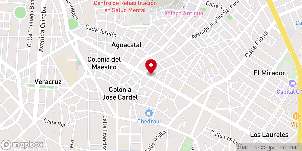Map showing location of Semillas de Fuego