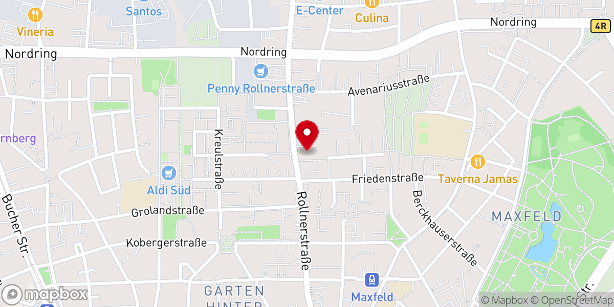 Map showing location of Matthäuskirche - Evangelisch-Lutherische Kirchengemeinde Nürnberg - St. Matthäus
