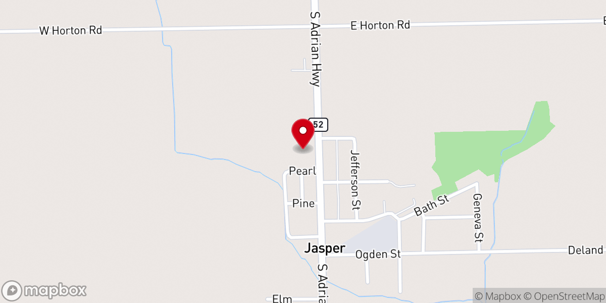 Map showing location of Jasper Bible Church