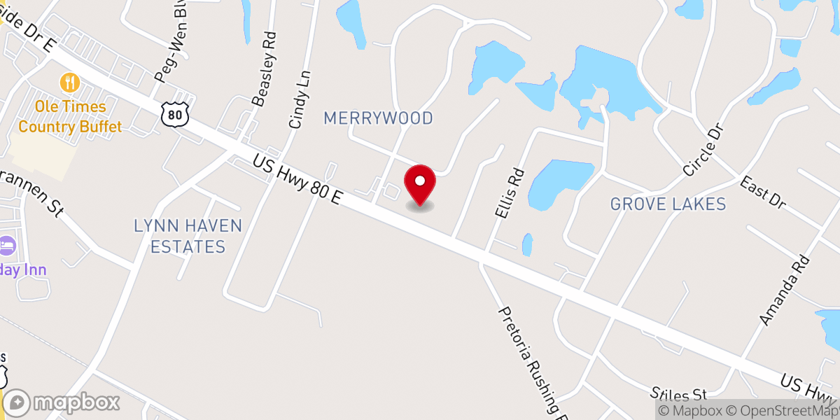 Map showing location of Merrywood Baptist Church